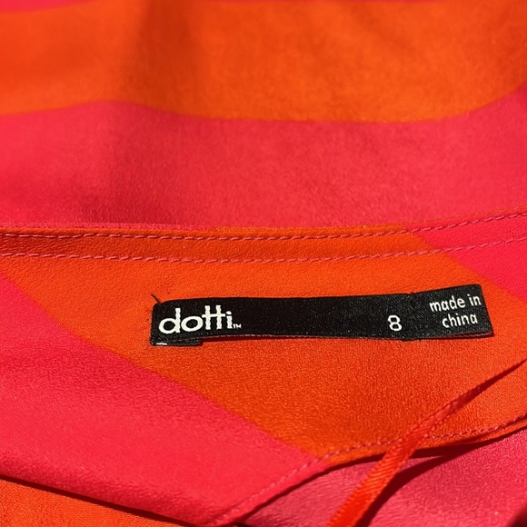 Dotti orange pink striped top detailed back - Picture 6 of 7